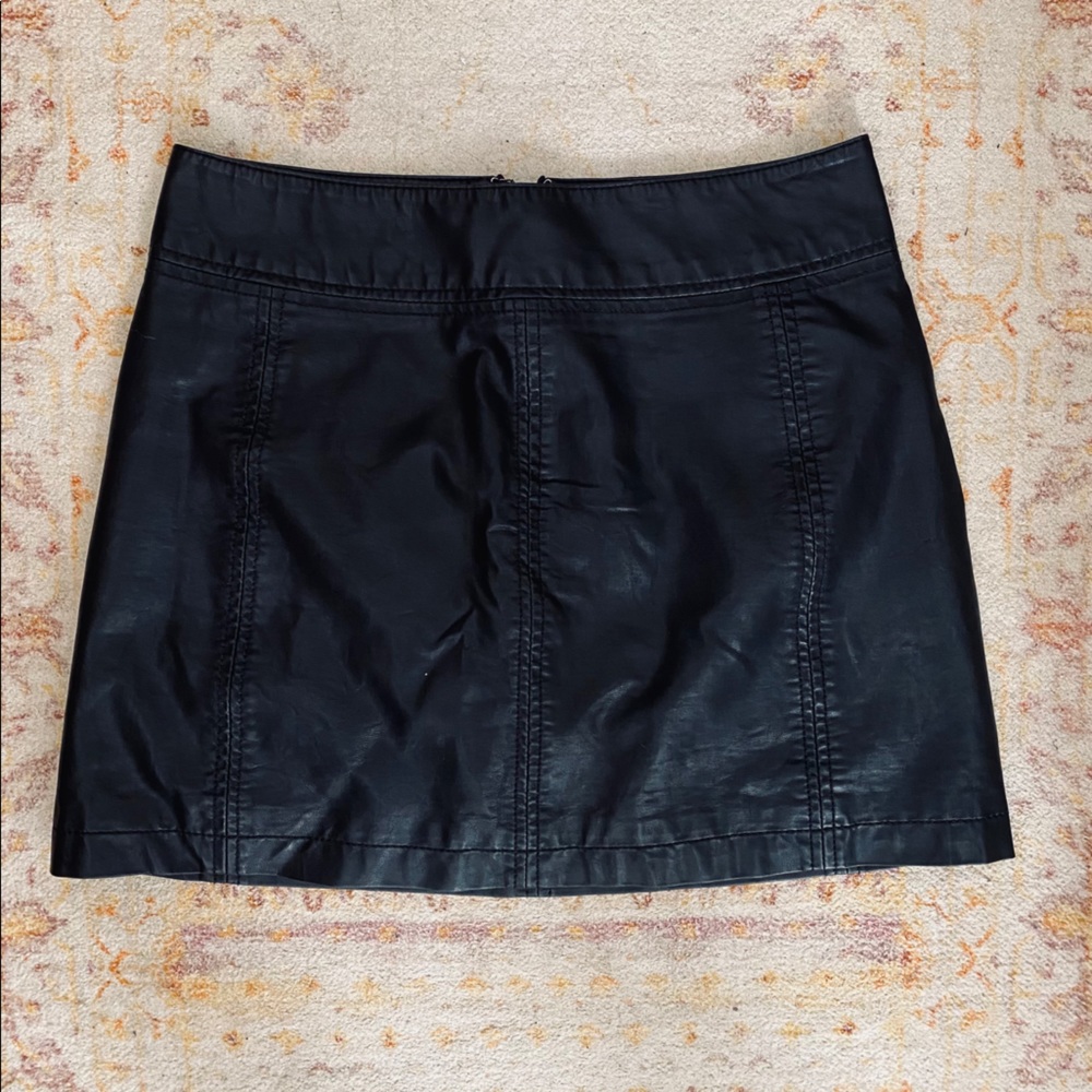 Free People Vegan Leather Mini Skirt
